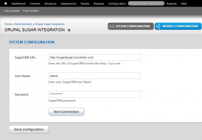 Drupal SugarCRM Integration