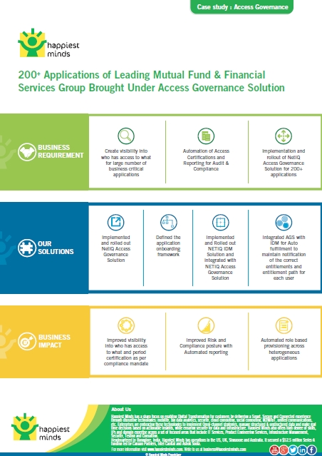 200+ Applications of Leading Mutual Fund & Financial Services Group Brought Under Access Governance Solution