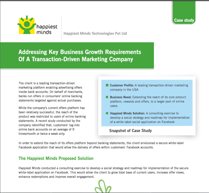 Addressing Key Business Growth Requirements Of A Transaction Driven Marketing Company