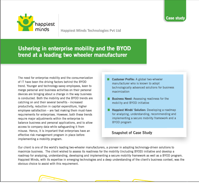 Enterprise Mobility And BYOD Assessment At A Leading Two Wheeler Manufacturer