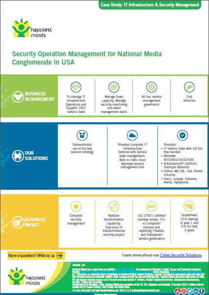 Security Operation Management for National Media Conglomerate in USA