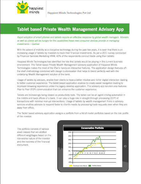 Tablet based Private Wealth Management Advisory App