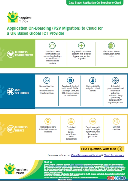 Application On-Boarding (P2V Migration) to Cloud for a UK Based Global ICT Provider