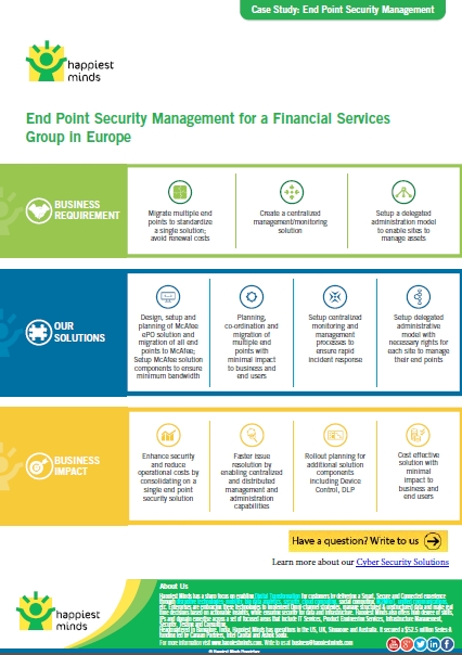 End Point Security Management for a Financial Services Group in Europe