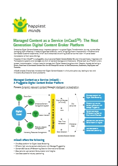 Managed Content as a Service (mCaaS™): The Next Generation Digital Content Broker Platform