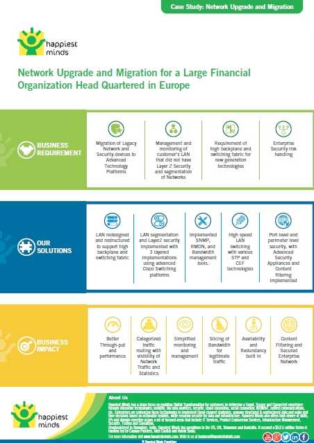 Network Upgrade and Migration for a Large Financial Organization Head Quartered in Europe
