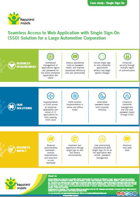 Seamless Access to Web Application with Single Sign-On (SSO) Solution for a Large Automotive Corporation