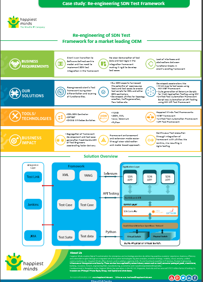 Re-engineering of SDN Test Framework for a market leading OEM