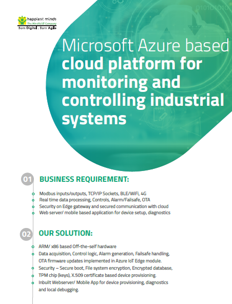 Microsoft Azure based cloud platform for monitoring and controlling industrial systems